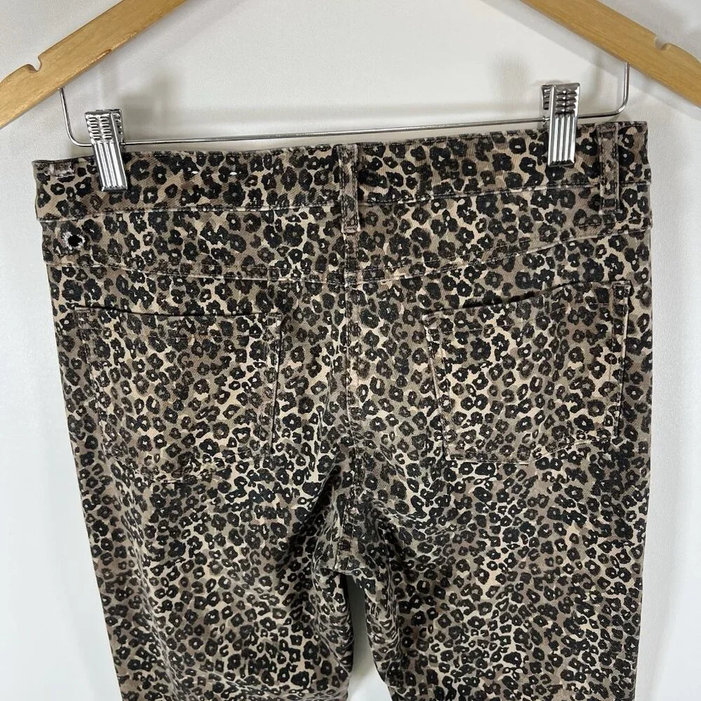 J. McLaughlin Women's Size 8 Skinny Cheetah Print Mid Rise Stretch‎ Jeans